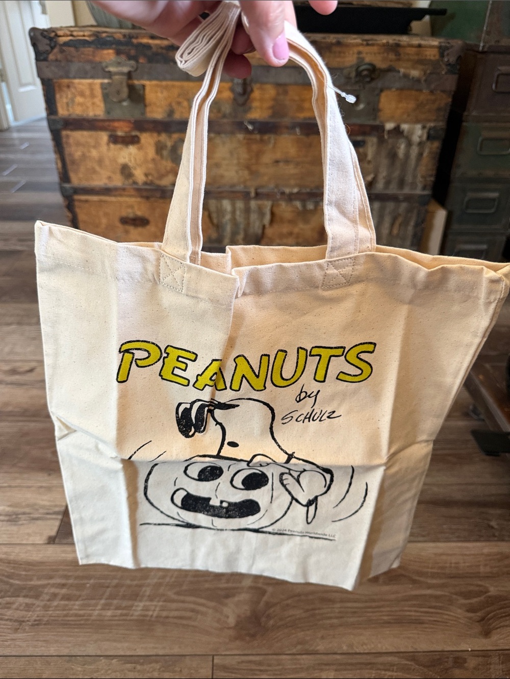 NWOT Peanuts Canvas Tote - Cream with Yellow and Black Graphic 2024